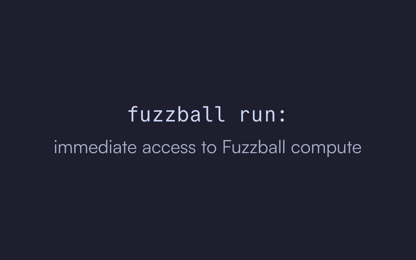 fuzzball run: Immediate access to Fuzzball compute
